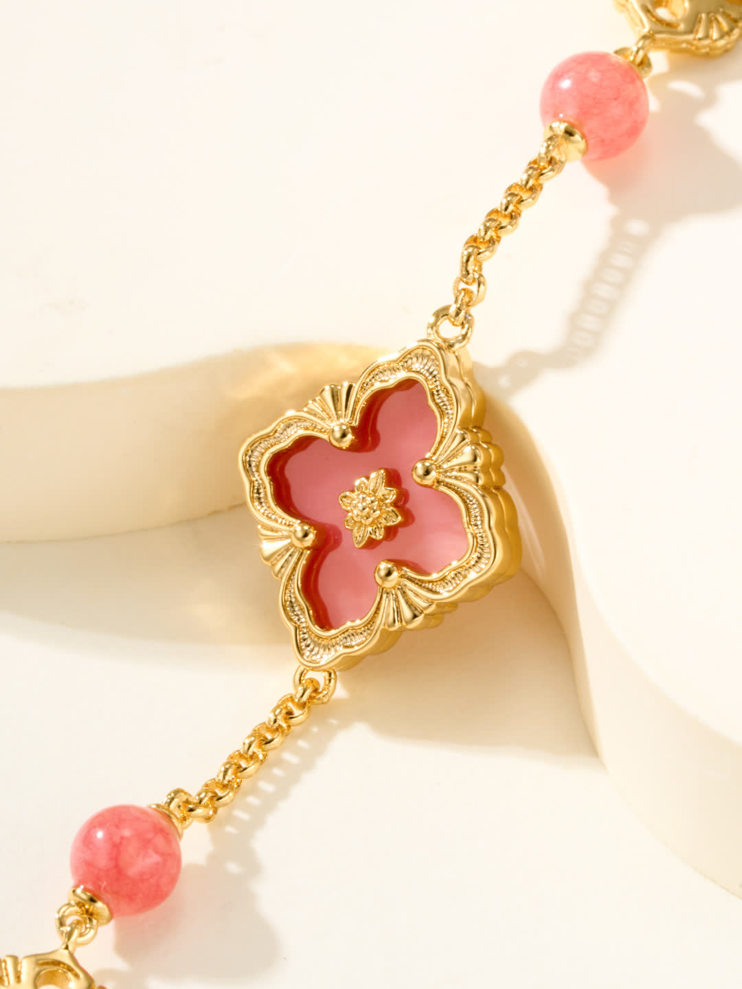 Van Cleef & Arpels Alhambra Pink Enamel Bracelet